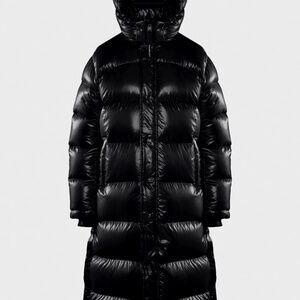 Aritzia SUPER PUFF black shine long coat SMALL